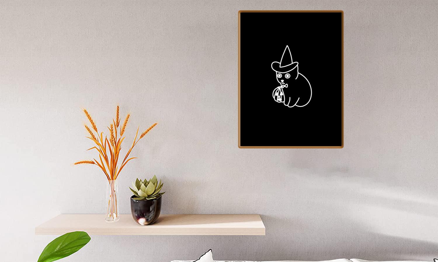 Alternative view of Halloween Cat White Design Canvas Print Canvas, Poster