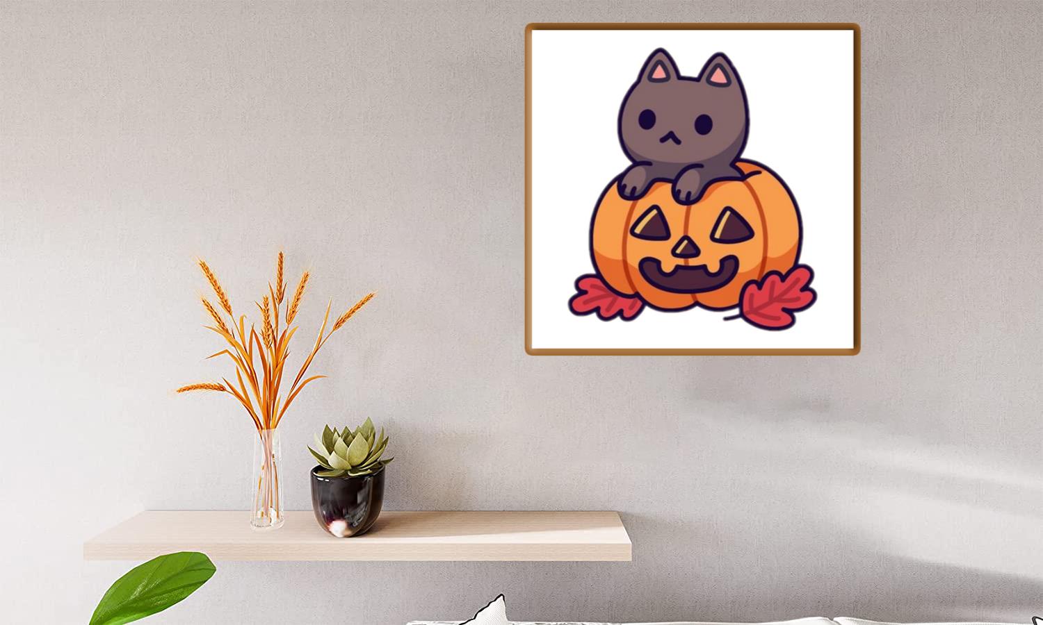 Alternative view of Halloween Pumpkin Cat Canvas Print Canvas, Poster