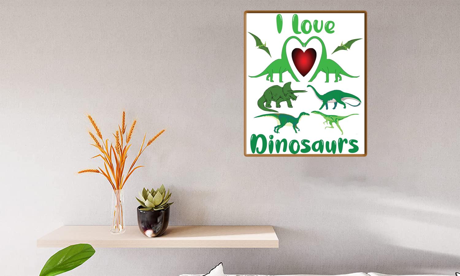 Alternative view of I Love Dinosaurs Canvas Print Canvas, Poster