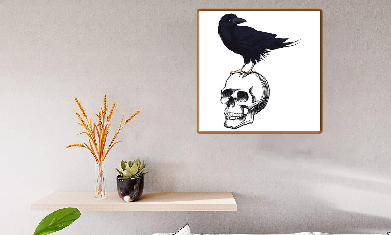 Alternative view of Raven On A Skull Canvas Print Canvas, Poster