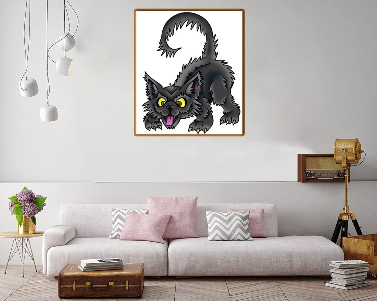 Scruffy Cat Canvas Print Canvas, Poster