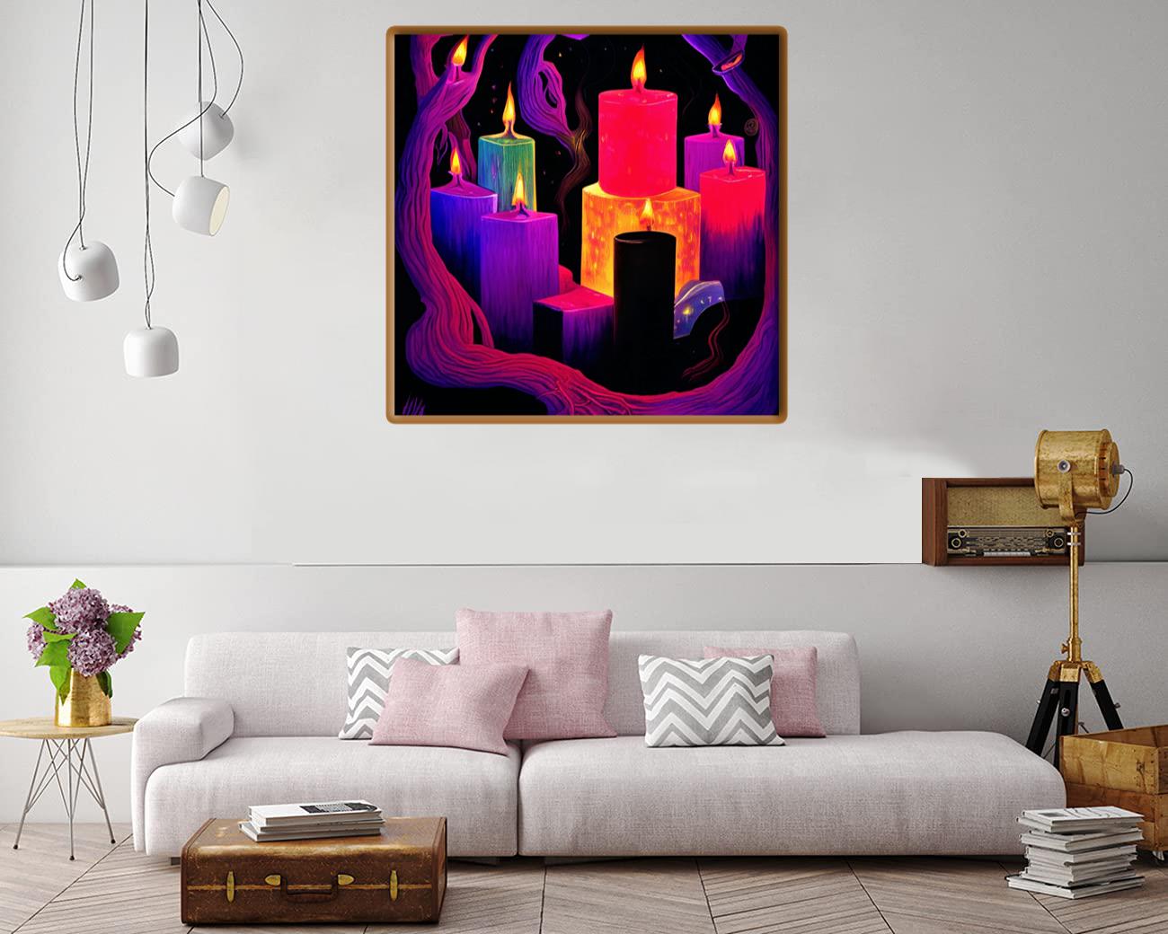 Spooky Witchy Candles Canvas Print Canvas, Poster