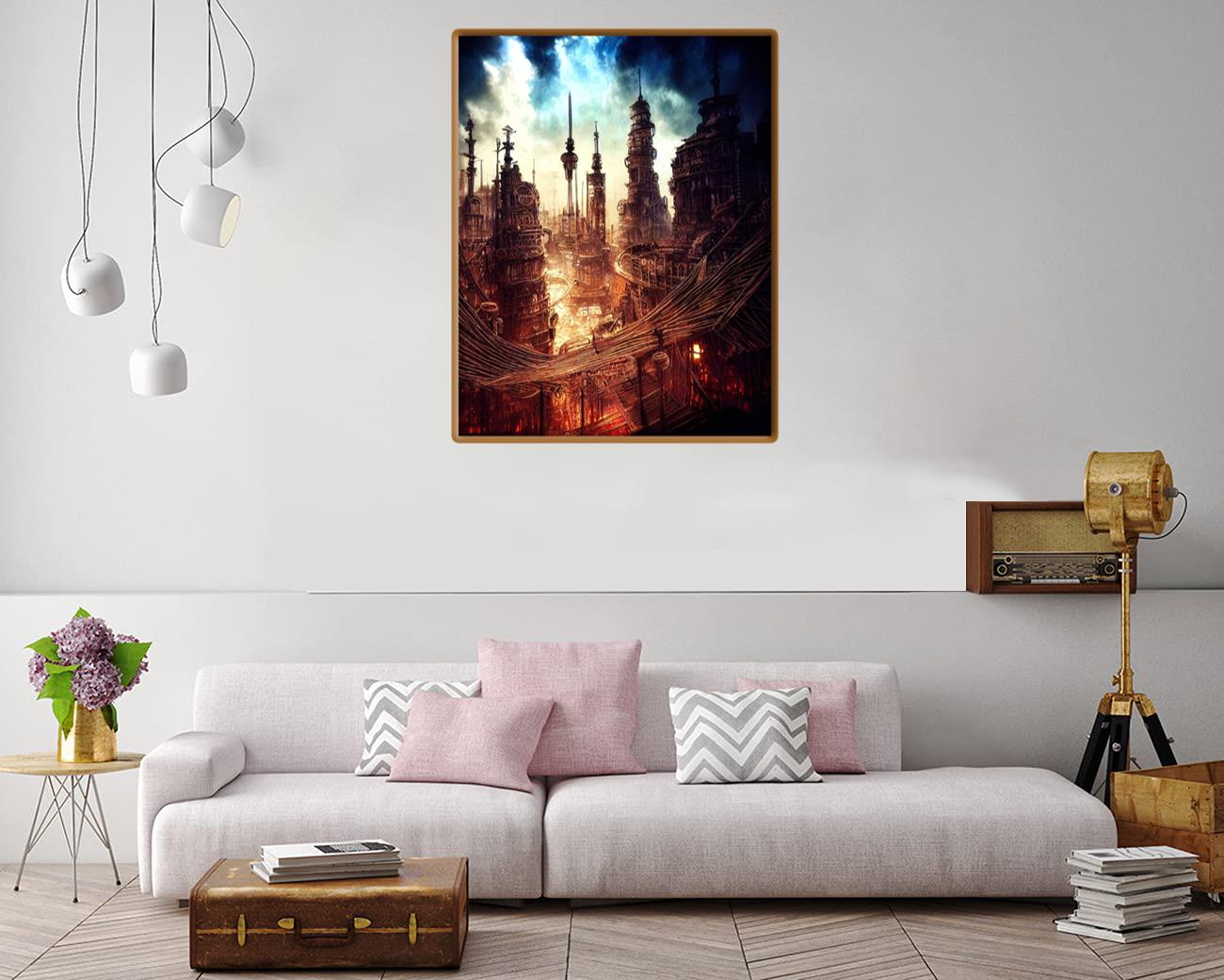 Steampunk Landscape 1 Canvas Print Canvas, Poster