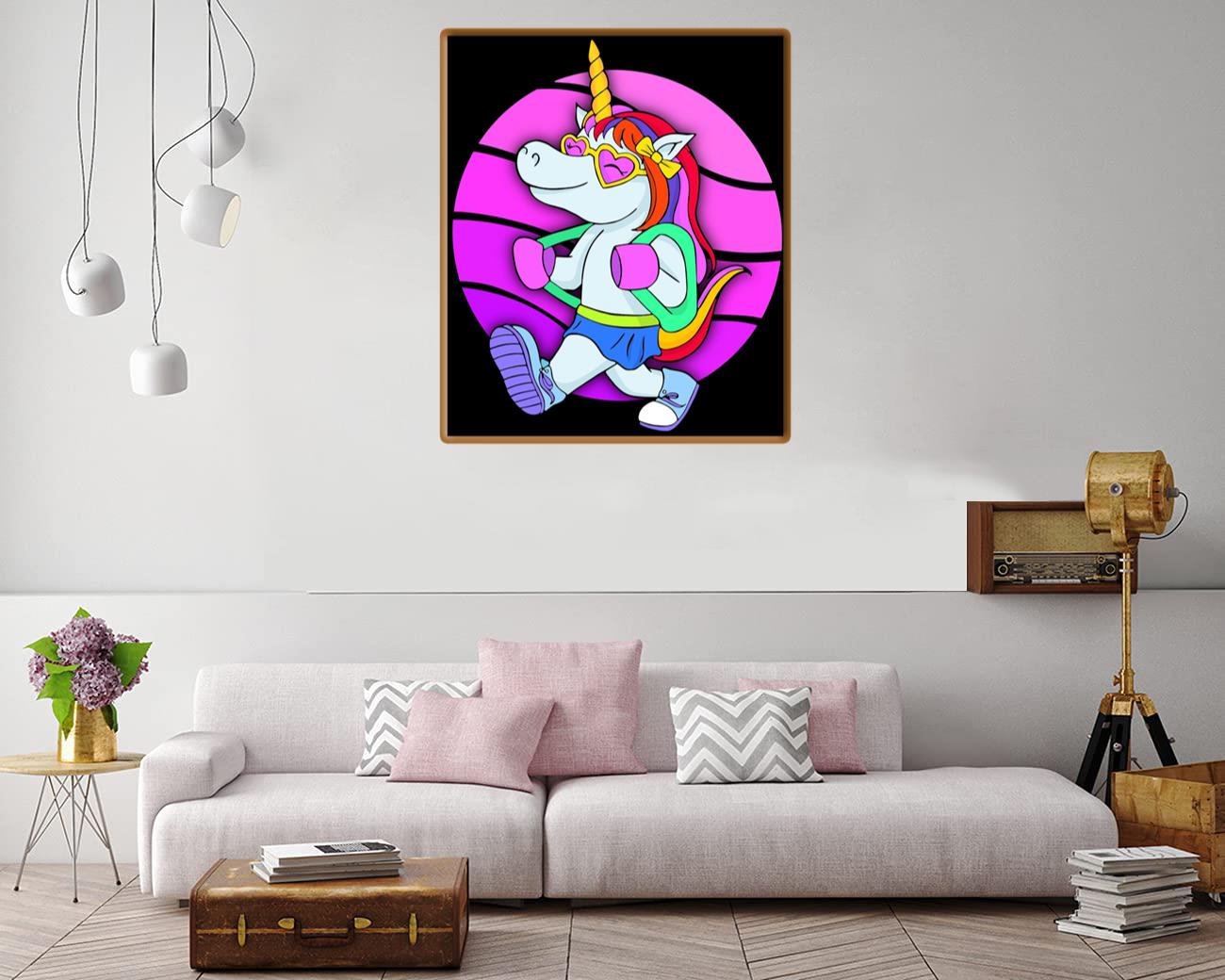 Unicorn Student Sticker Canvas Print Canvas, Poster
