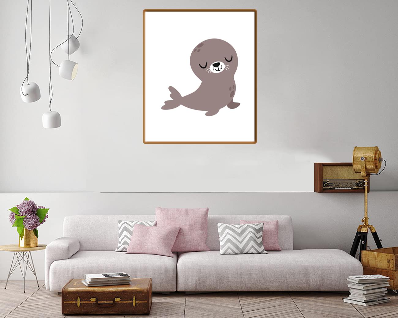 Cute Grey Seal Canvas Print Canvas, Poster Cute Grey Seal Canvas Print Canvas, Poster