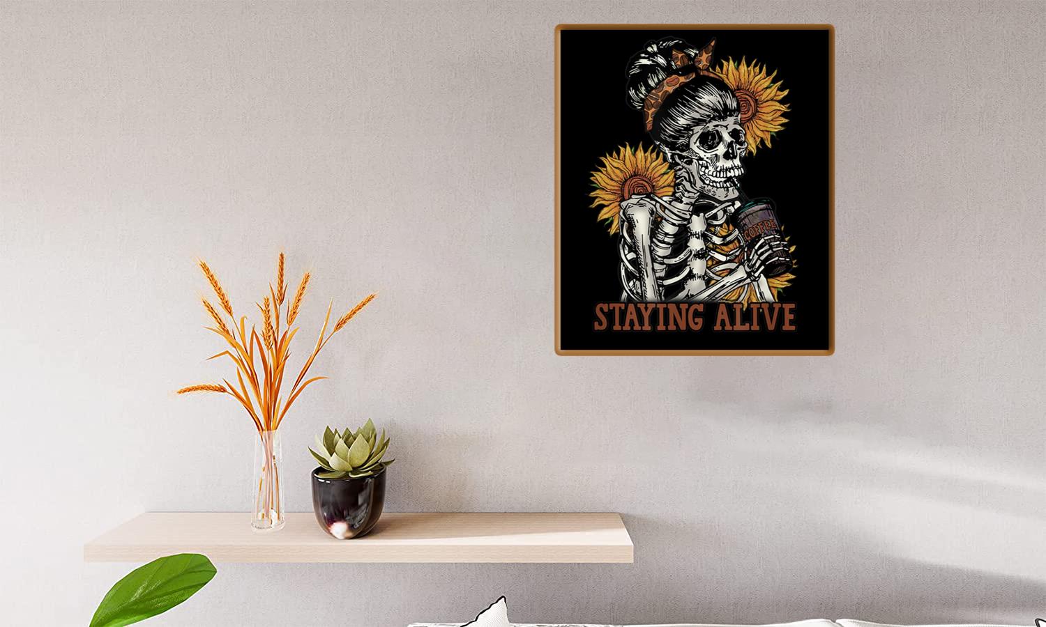 Alternative view of Gift Staying Alive Skeleton Drink Skeleton Canvas Print Canvas, Poster