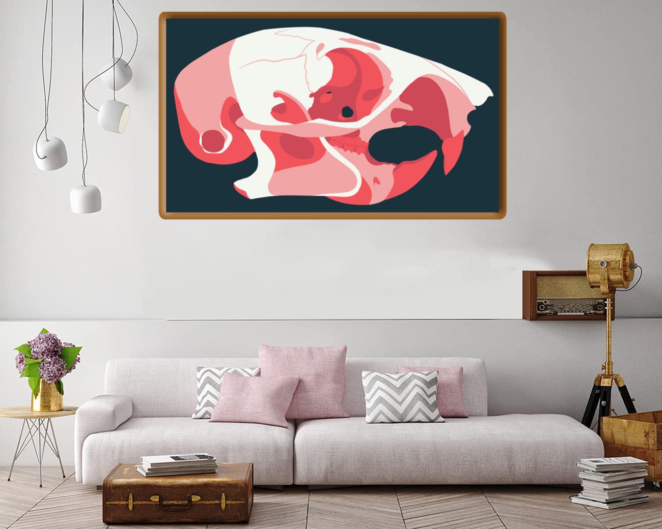 Squirrel Skull Canvas Print Canvas, Poster